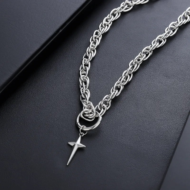 KwOnline Titanium Steel Necklaces Unisex-3