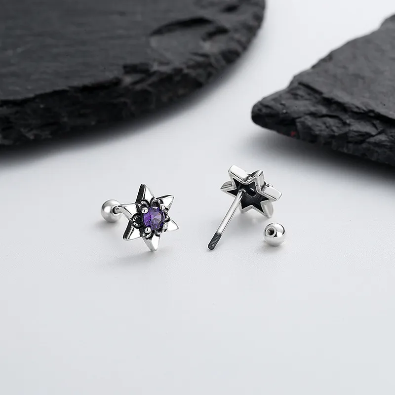 KwOnline S925 Silver Stud Earrings Unisex-3