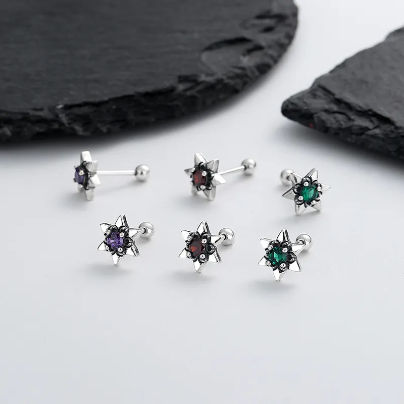 KwOnline S925 Silver Stud Earrings Unisex-2