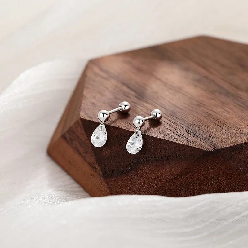 KwOnline S999 Fine Silver Stud Earrings Women's-1