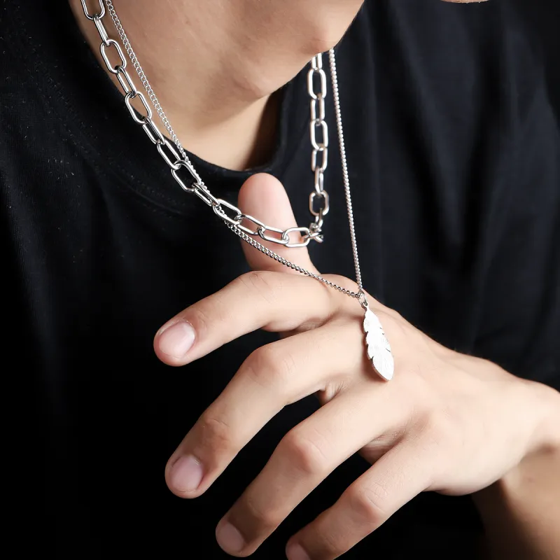 KwOnline Titanium Steel Necklaces Unisex-3
