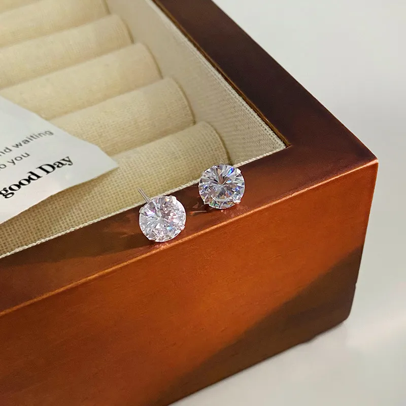 KwOnline S925 Silver Stud Earrings Unisex-3
