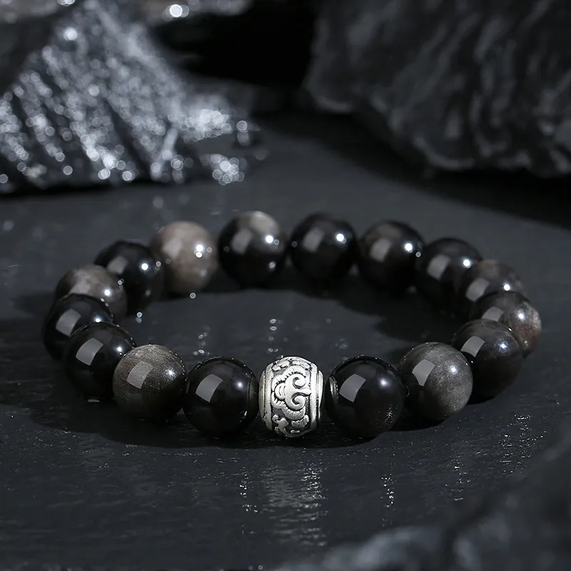 KwOnline Obsidian Jade Bracelets Men's-1