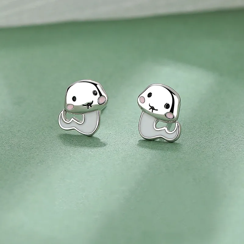 KwOnline S999 Fine Silver Stud Earrings Women's-1
