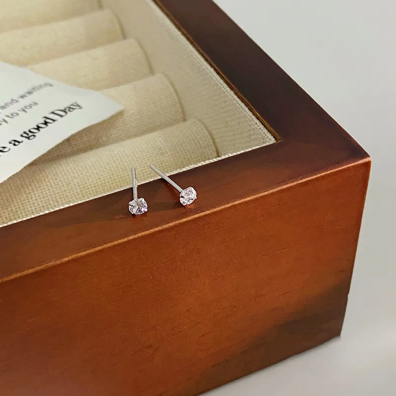 KwOnline S925 Silver Stud Earrings Unisex-2