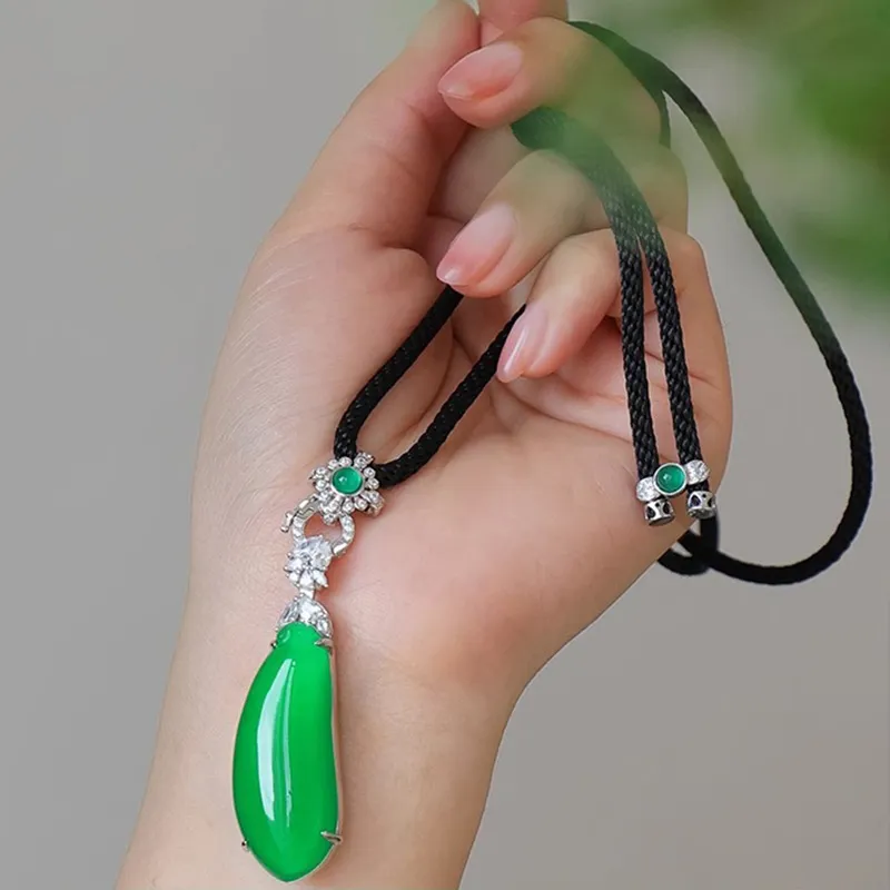 ZHANGKAKA Chalcedony Pendants Women's-2
