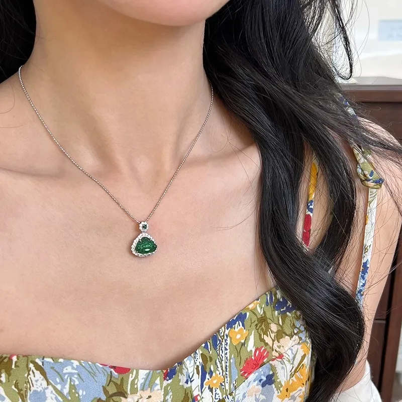 ZHANGKAKA Ice Glutinous Necklaces Women's-2