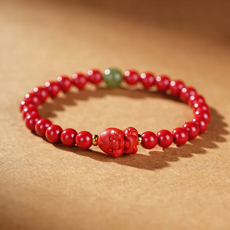 ZHANGKAKA Reconstructed Cinnabar Bracelets Women's-1