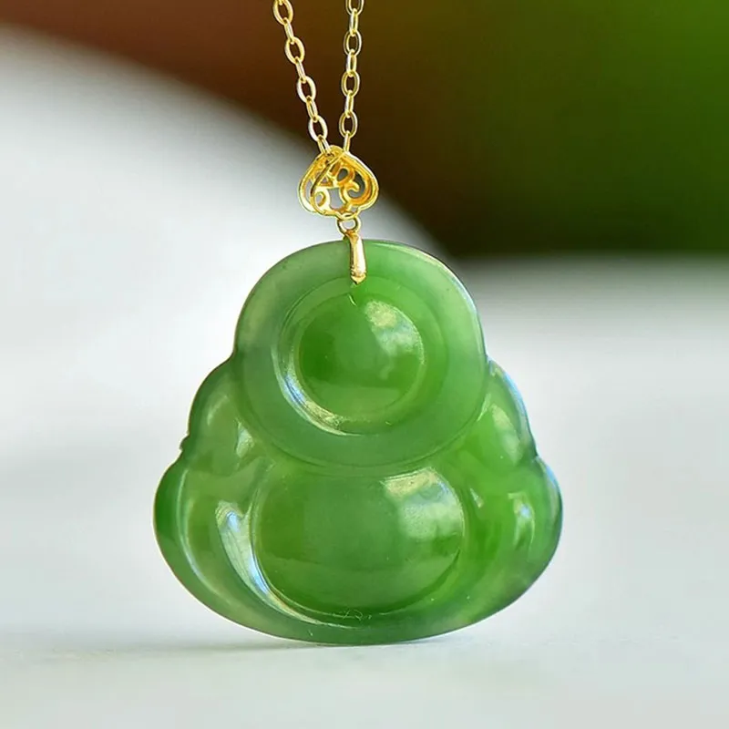 ZHANGKAKA Hetian Jade Pendants Jasper Women's-4