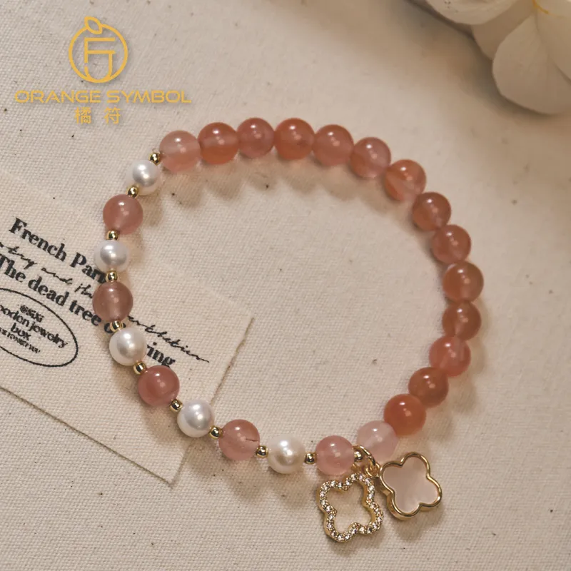 ORANGE SYMBOL Freshwater Pearl Bracelets Women's-4