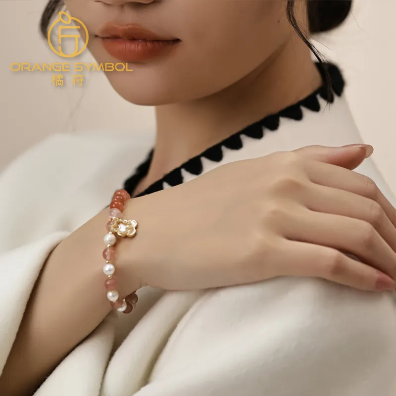 ORANGE SYMBOL Freshwater Pearl Bracelets Women's-3