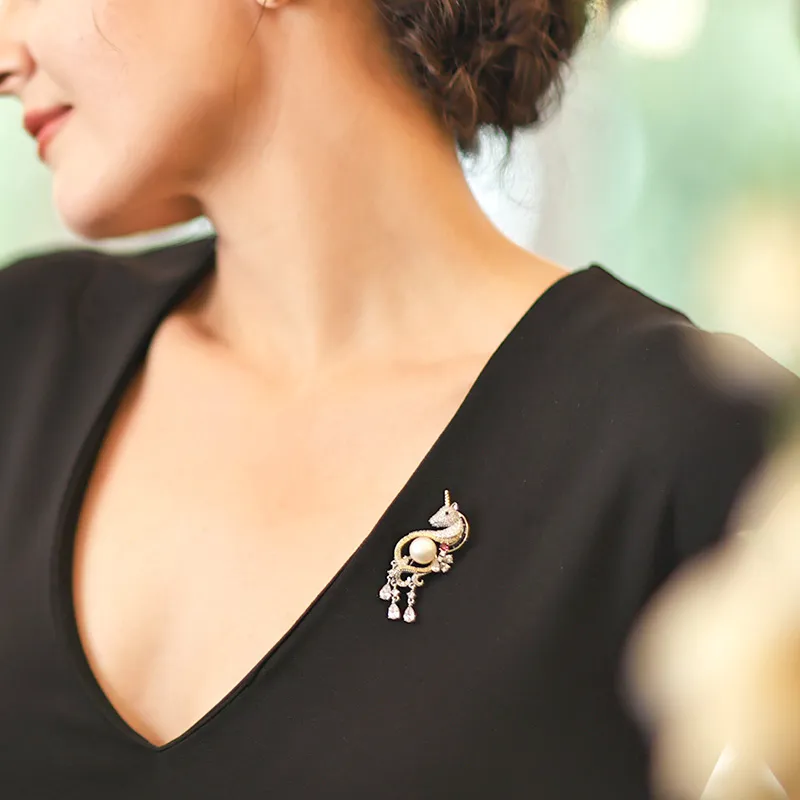 ORANGE SYMBOL Freshwater Pearl Brooches Women's-5
