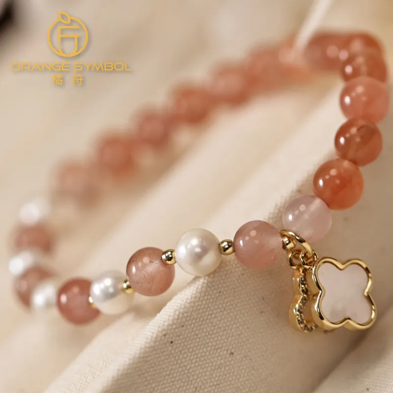 ORANGE SYMBOL Freshwater Pearl Bracelets Women's-5