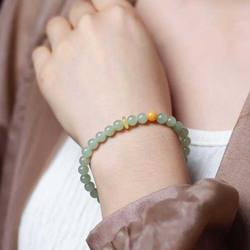 TIANTAISHAN Hetian Jade Bracelets Pale Greenish White Jade Unisex-5