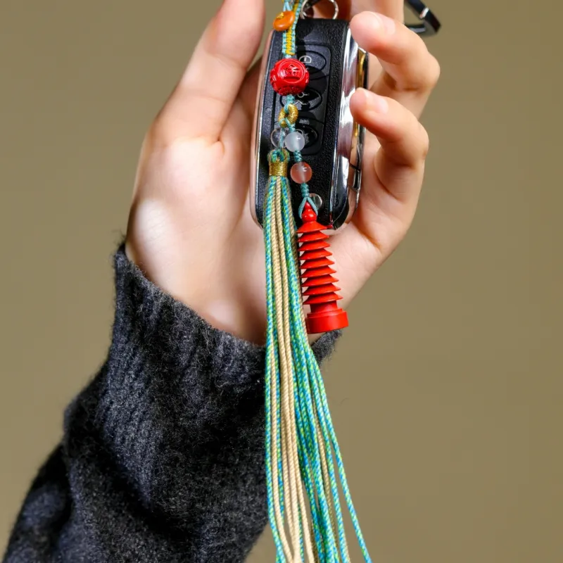 TIANTAISHAN Reconstructed Cinnabar Carved Ornaments Unisex-4