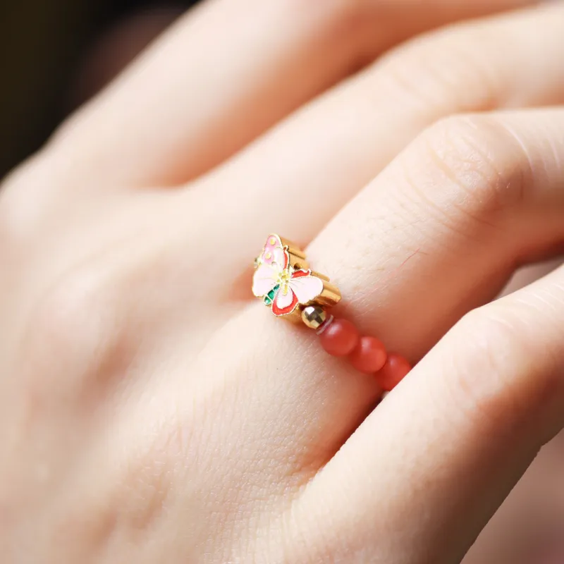 TIANTAISHAN South Red Agate Rings Unisex-2
