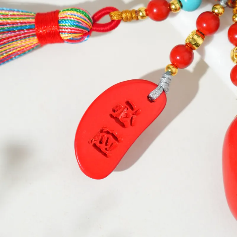TIANTAISHAN Cinnabar Carved Ornaments Unisex-4
