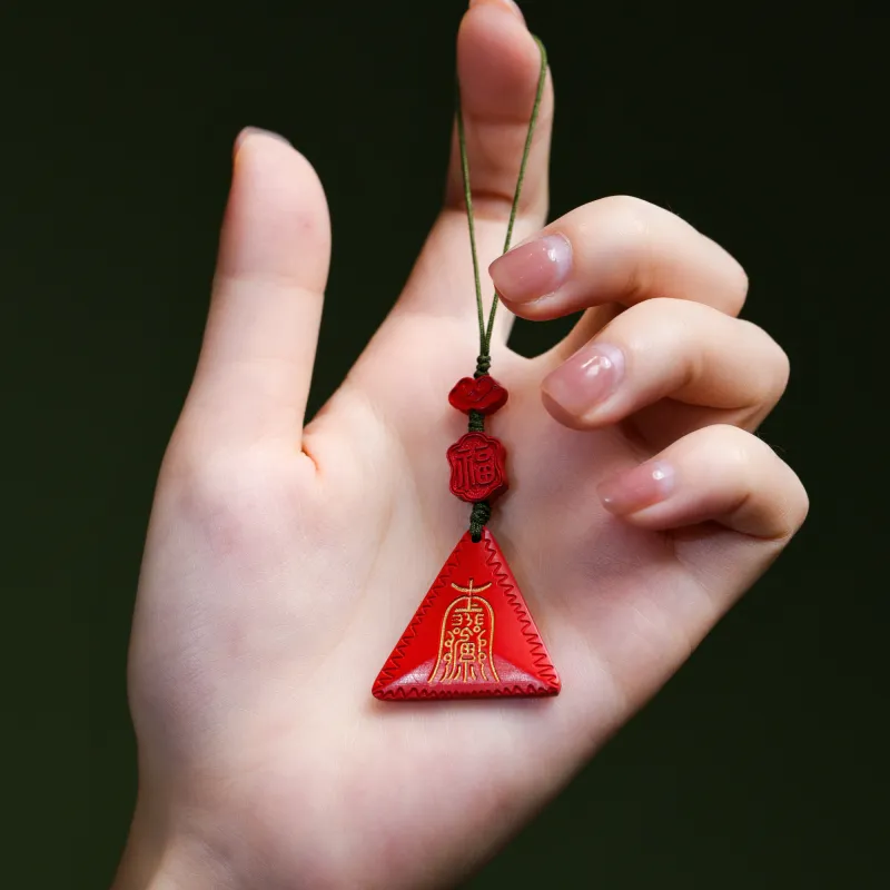 TIANTAISHAN Reconstructed Cinnabar Ornaments Unisex-7