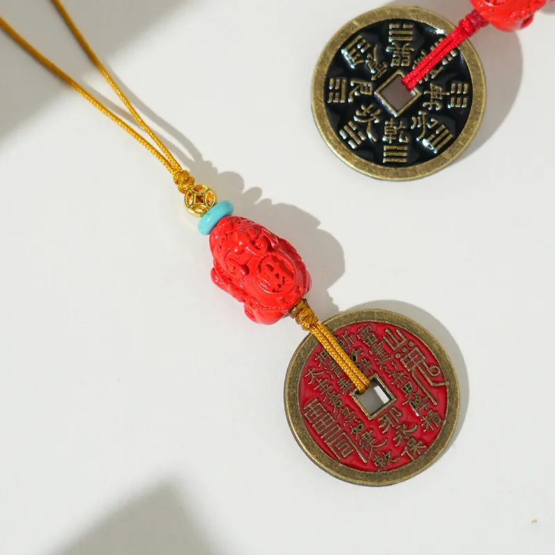 TIANTAISHAN Cinnabar Carved Ornaments Unisex-11