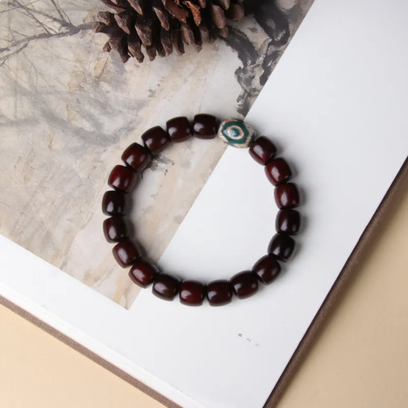 TIANTAISHAN Small Leaf Red Sandalwood Precious Wood Bracelets Unisex-21