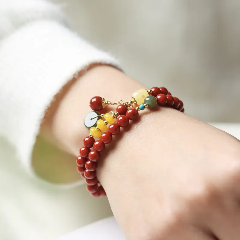 TIANTAISHAN Cinnabar Jade Bracelets Unisex-6