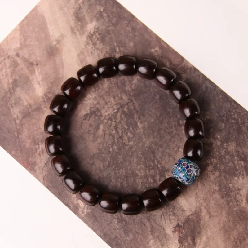 TIANTAISHAN Small Leaf Red Sandalwood Precious Wood Bracelets Unisex-9