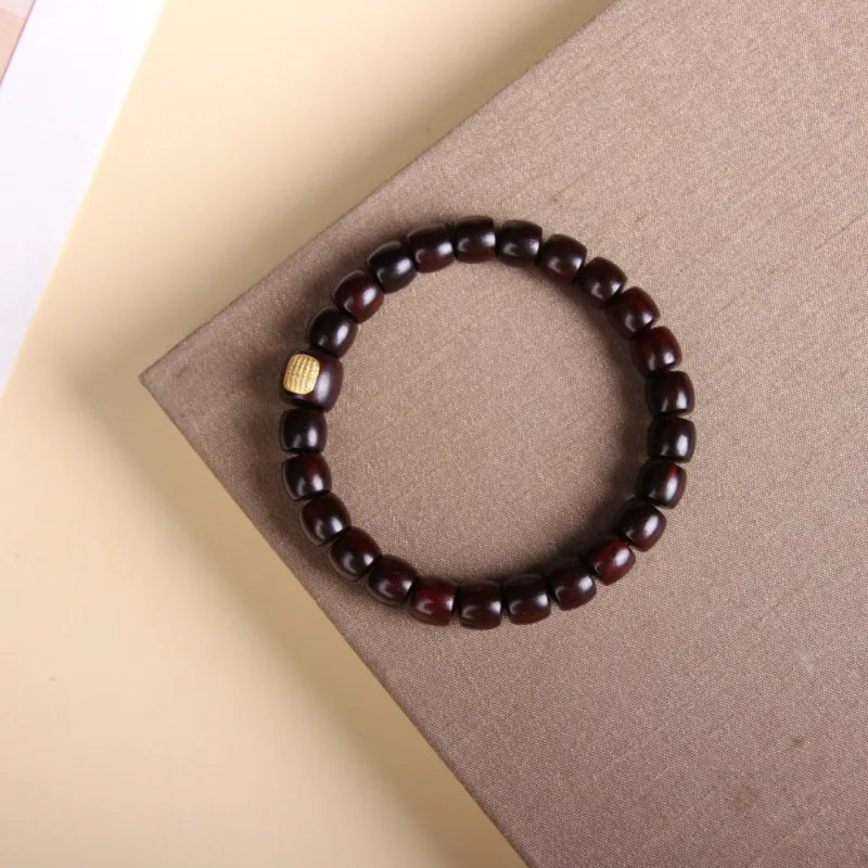 TIANTAISHAN Small Leaf Red Sandalwood Precious Wood Bracelets Unisex-6