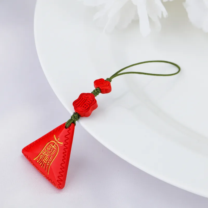 TIANTAISHAN Reconstructed Cinnabar Ornaments Unisex-2