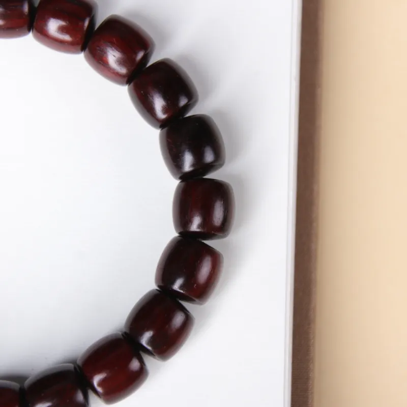 TIANTAISHAN Small Leaf Red Sandalwood Precious Wood Bracelets Unisex-19