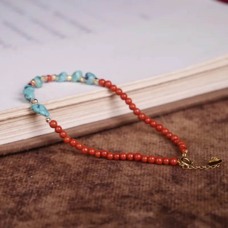 TIANTAISHAN Southern Red Agate Valuable Jade Bracelet Unisex-5