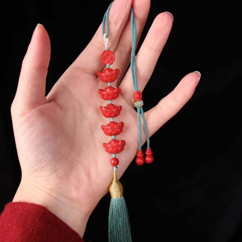 TIANTAISHAN Cinnabar Jade Ornaments Unisex-1