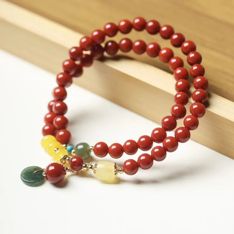 TIANTAISHAN Cinnabar Jade Bracelets Unisex-1