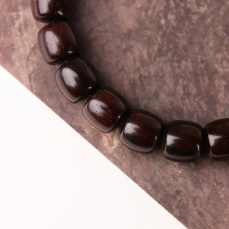 TIANTAISHAN Small Leaf Red Sandalwood Precious Wood Bracelets Unisex-12