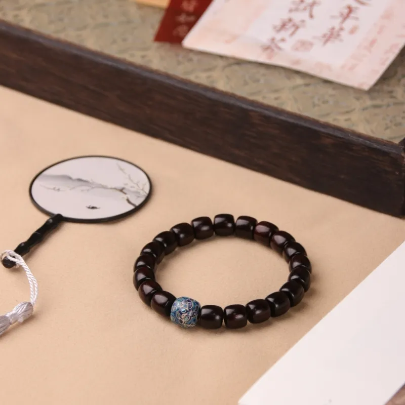 TIANTAISHAN Small Leaf Red Sandalwood Precious Wood Bracelets Unisex-14