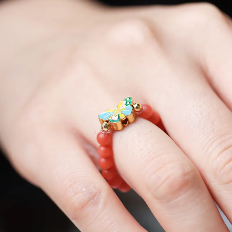 TIANTAISHAN South Red Agate Rings Unisex-4