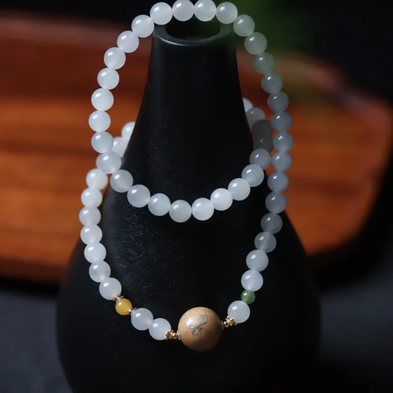 TIANTAISHAN Hetian Jade Bracelets Lotus Root Powders Unisex-2