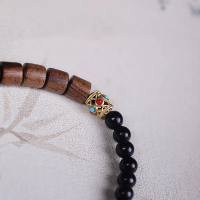 TIANTAISHAN Ebony Wooden Bracelets Unisex-2