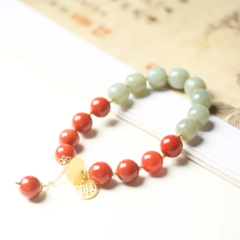 TIANTAISHAN Hetian Jade Bracelets Pale Greenish White Jade Unisex-3