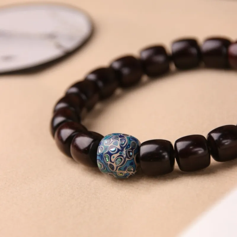 TIANTAISHAN Small Leaf Red Sandalwood Precious Wood Bracelets Unisex-10