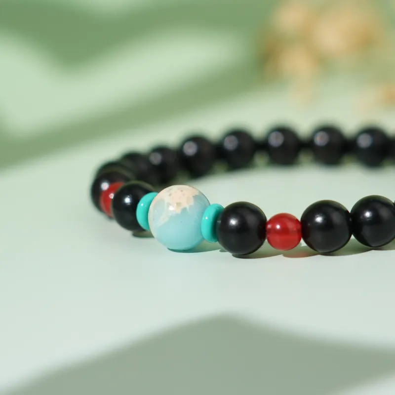 TIANTAISHAN Ebony Wooden Bracelets Unisex-2