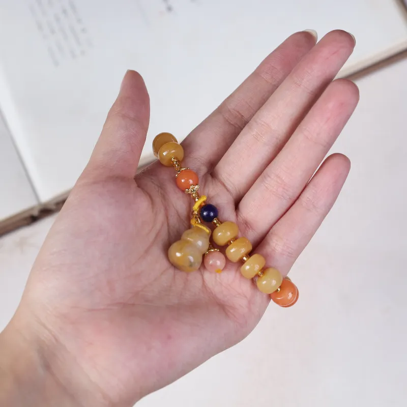TIANTAISHAN Golden Silk Jade Bracelets Unisex-4