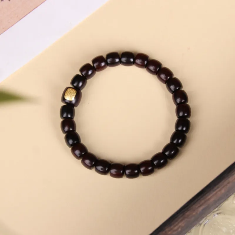 TIANTAISHAN Small Leaf Red Sandalwood Precious Wood Bracelets Unisex-2