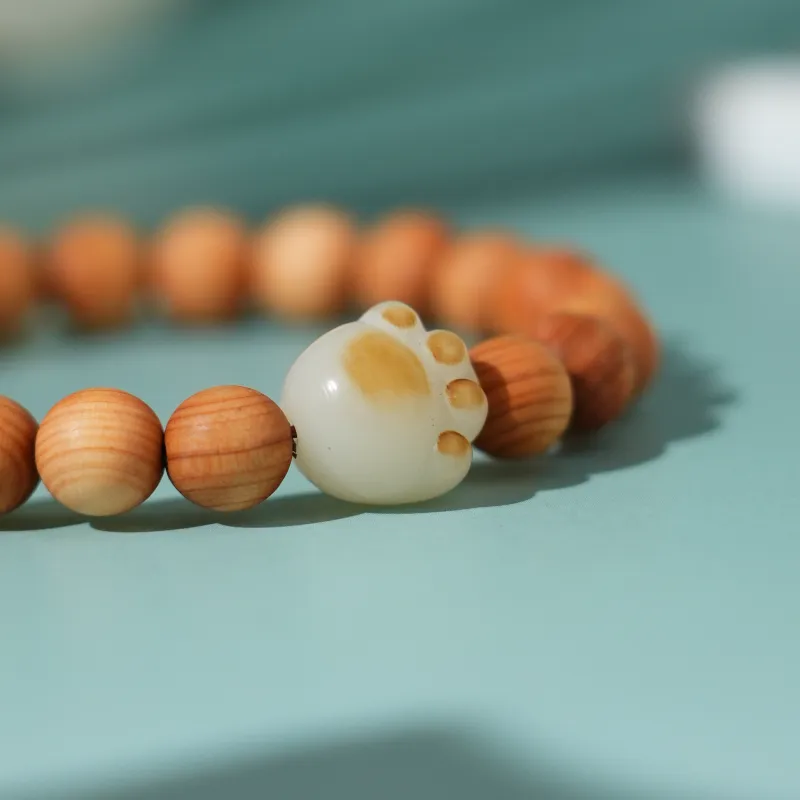 TIANTAISHAN Milky Agarwood Wooden Bracelets Unisex-12