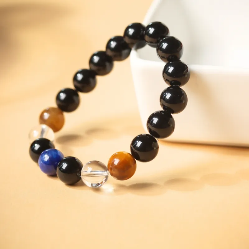 TIANTAISHAN Natural Obsidian Bracelets Unisex-2