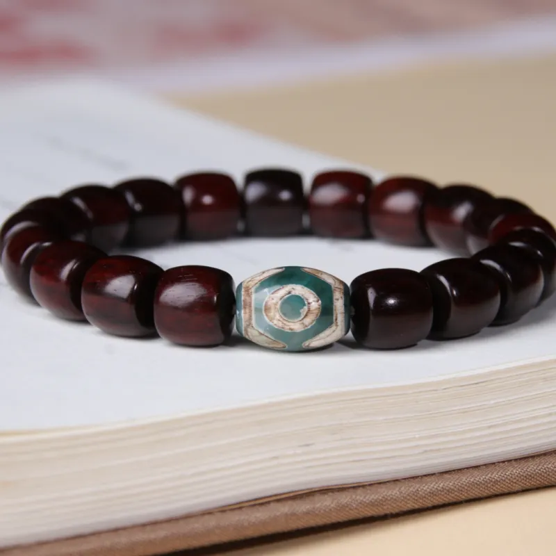 TIANTAISHAN Small Leaf Red Sandalwood Precious Wood Bracelets Unisex-18
