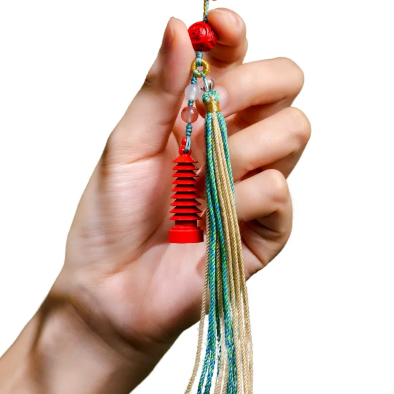 TIANTAISHAN Reconstructed Cinnabar Carved Ornaments Unisex-1