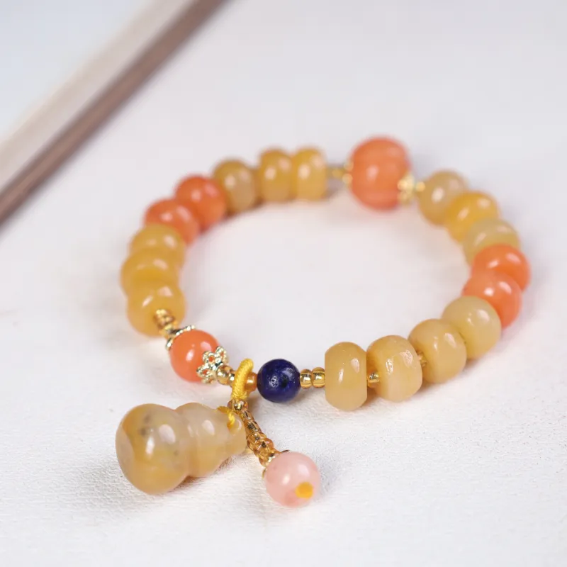 TIANTAISHAN Golden Silk Jade Bracelets Unisex-1