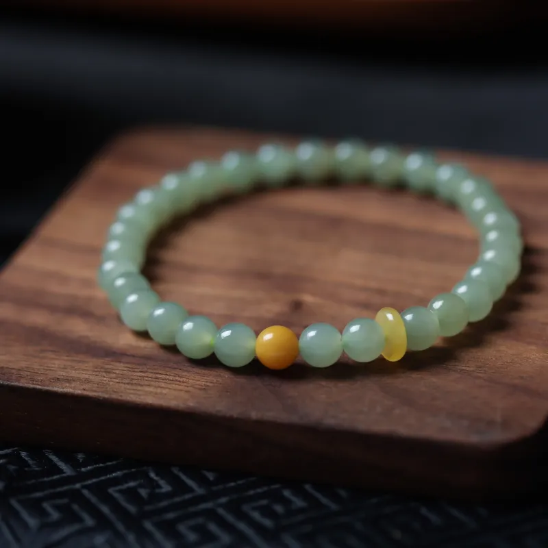 TIANTAISHAN Hetian Jade Bracelets Pale Greenish White Jade Unisex-1