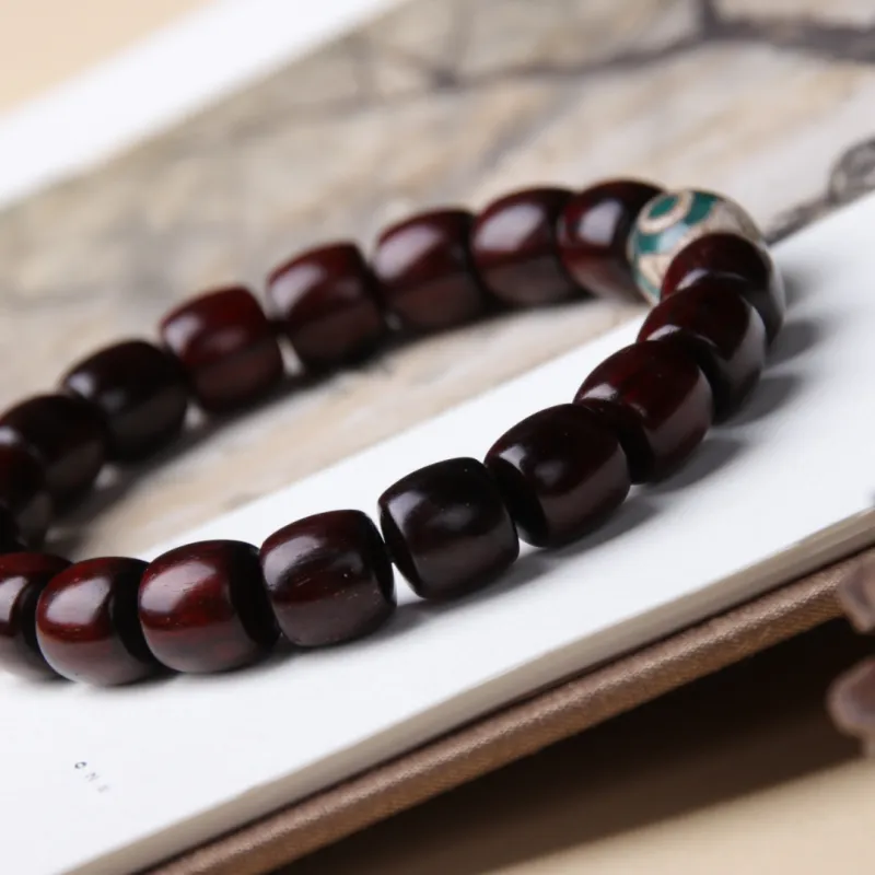 TIANTAISHAN Small Leaf Red Sandalwood Precious Wood Bracelets Unisex-16