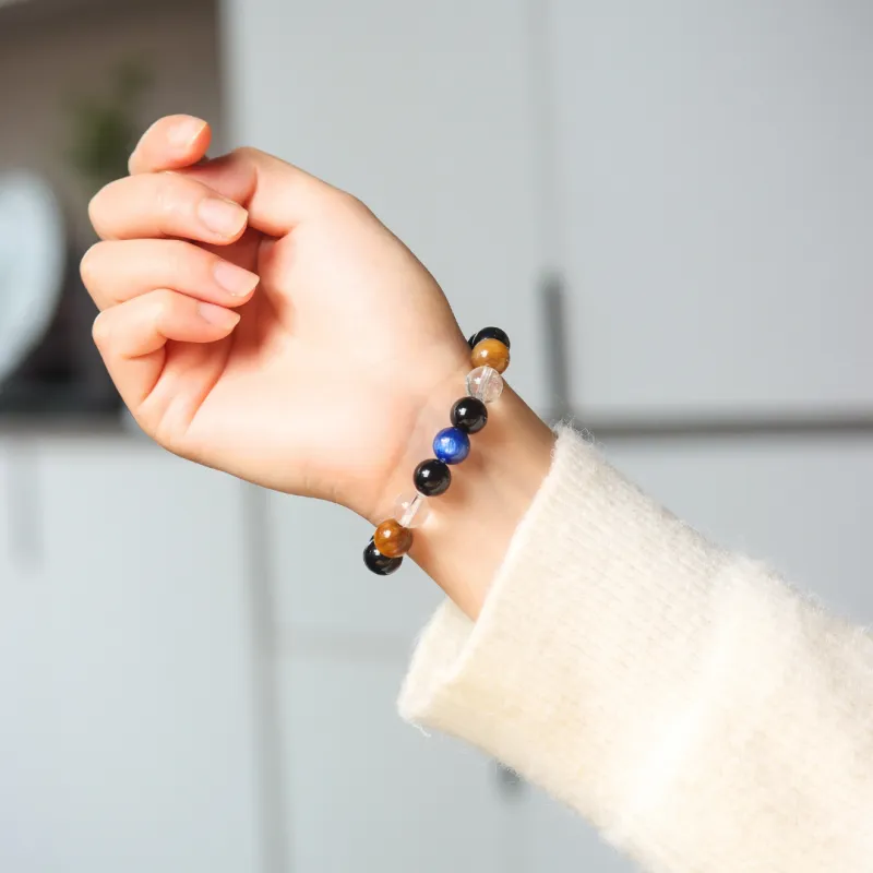 TIANTAISHAN Natural Obsidian Bracelets Unisex-5